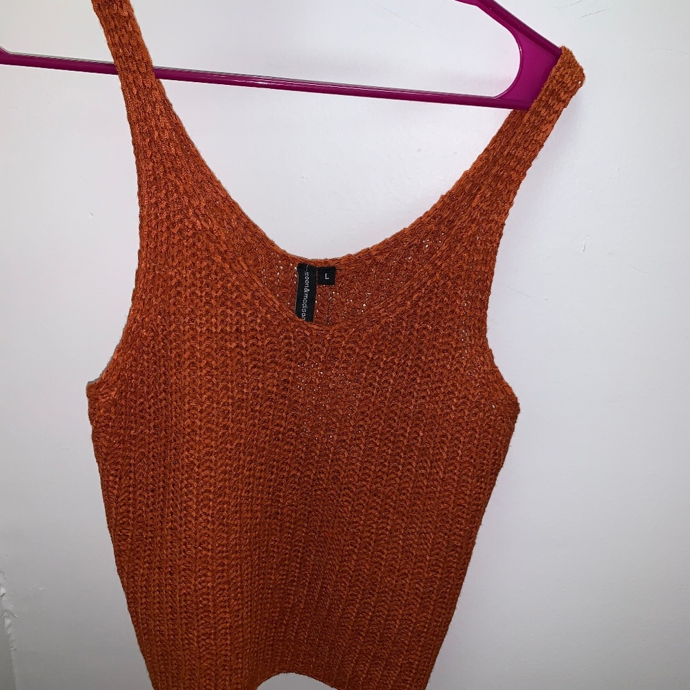 Orange knit tank